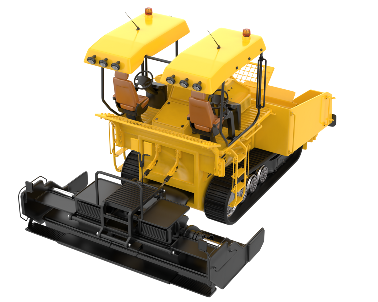 Asphalt paver isolated on background. 3d rendering - illustration png