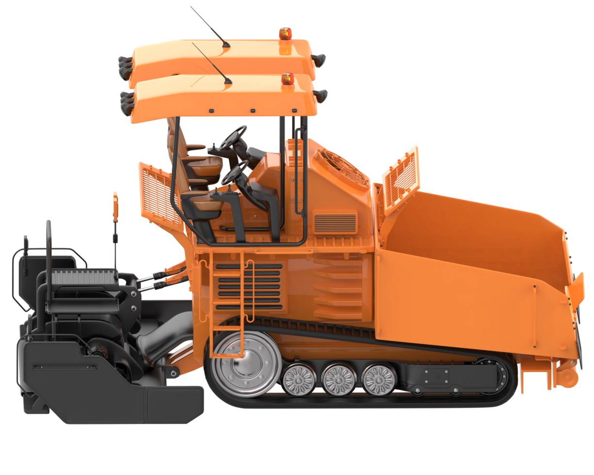 Asphalt paver isolated on background. 3d rendering - illustration png