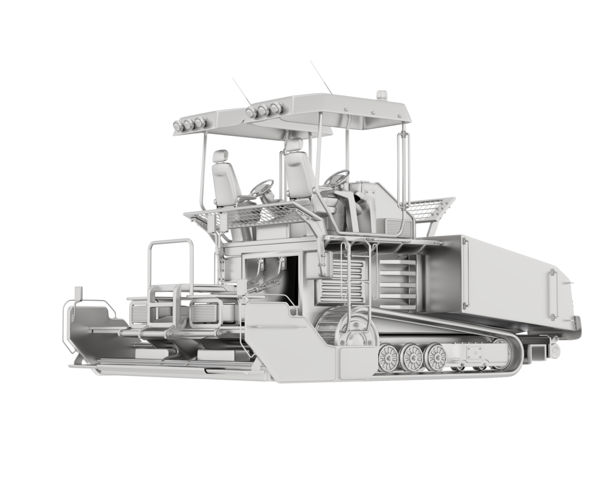 Asphalt paver isolated on background. 3d rendering - illustration png