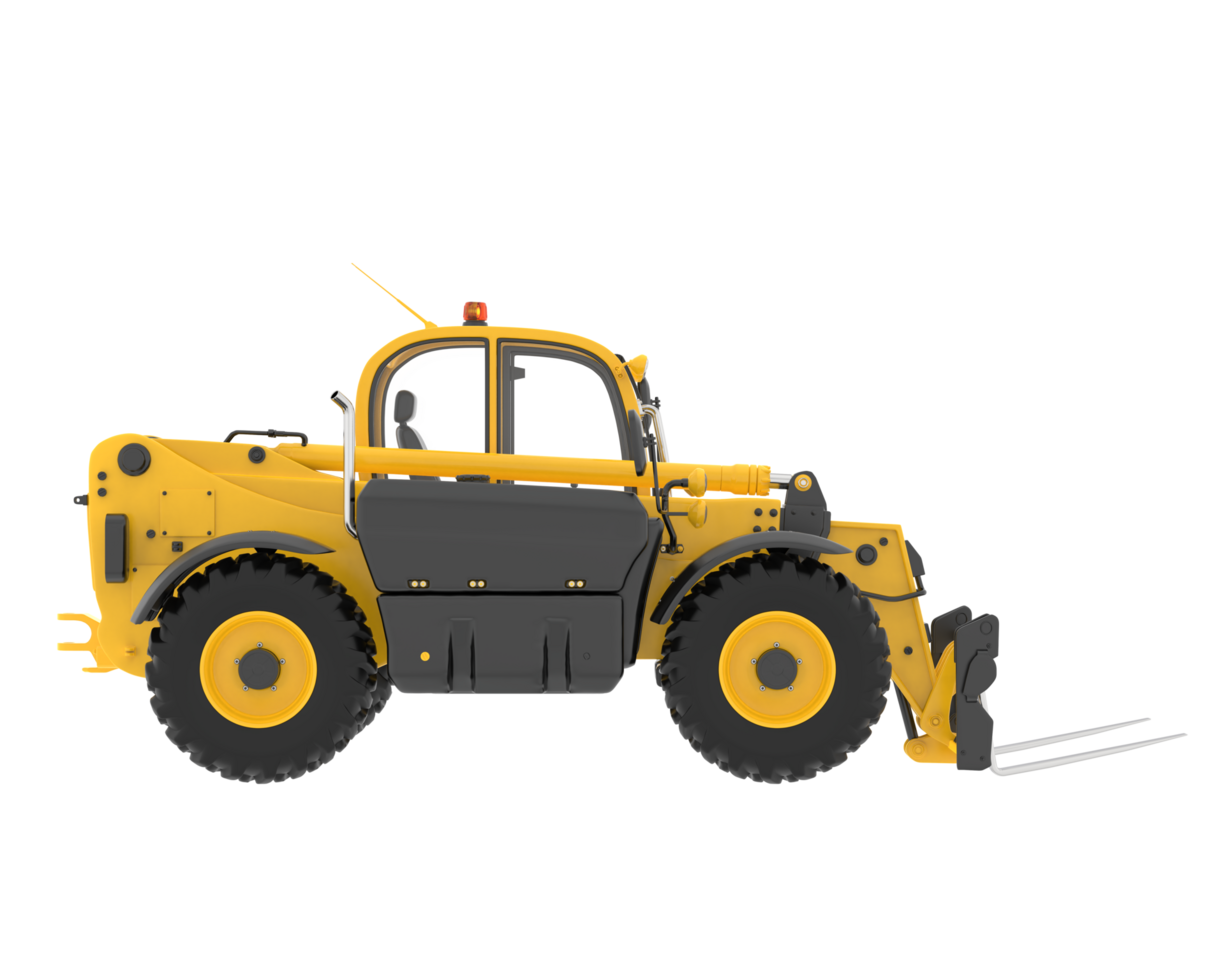 Telehandler isolated on background. 3d rendering - illustration png