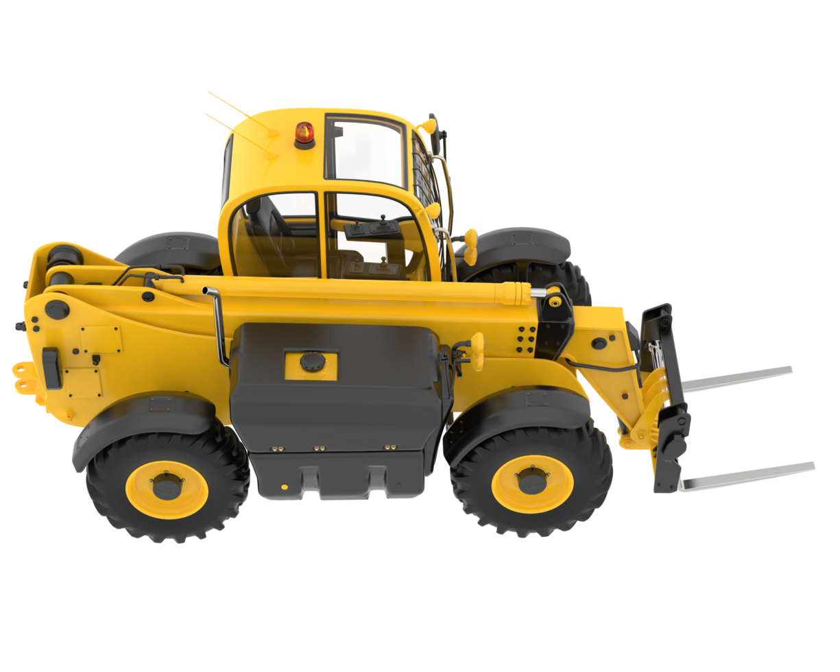 Telehandler isolated on background. 3d rendering - illustration png