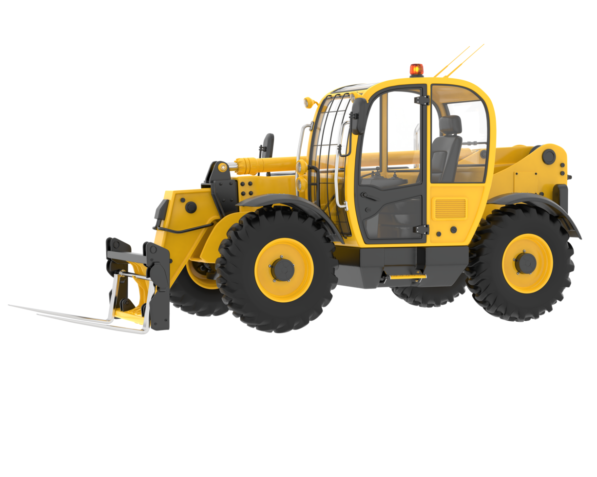 Telehandler isolated on background. 3d rendering - illustration png