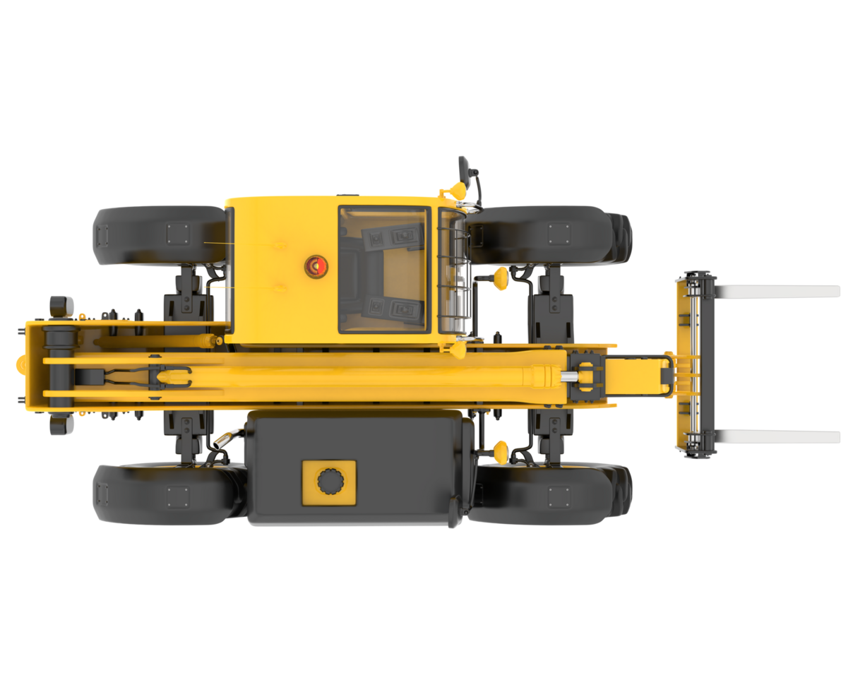 Telehandler isolated on background. 3d rendering - illustration png