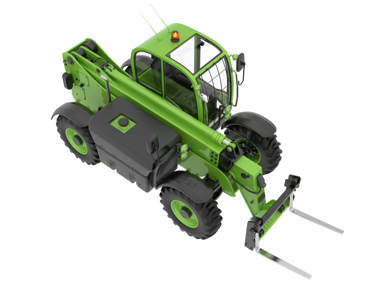 Telehandler isolated on background. 3d rendering - illustration png