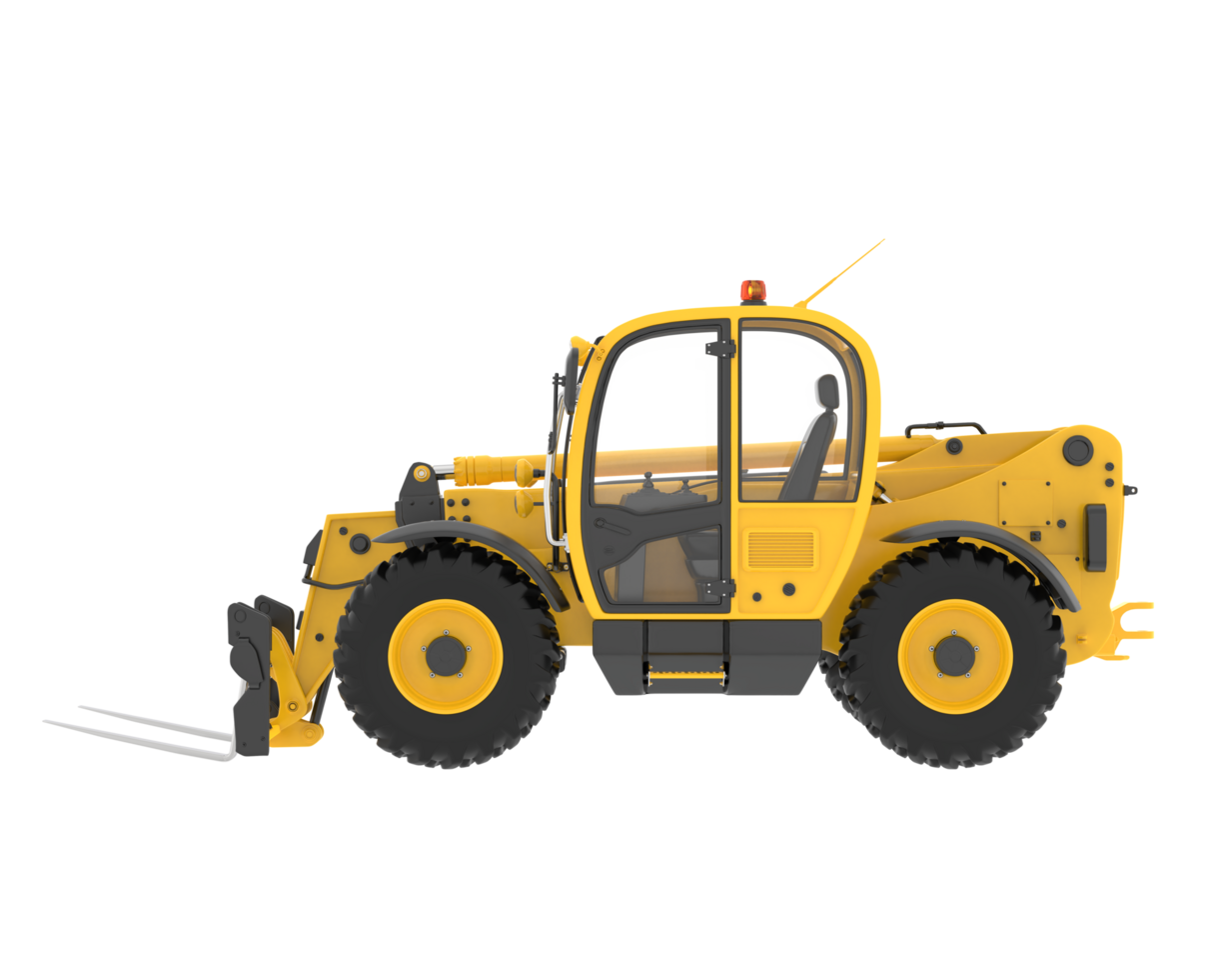 Telehandler isolated on background. 3d rendering - illustration png