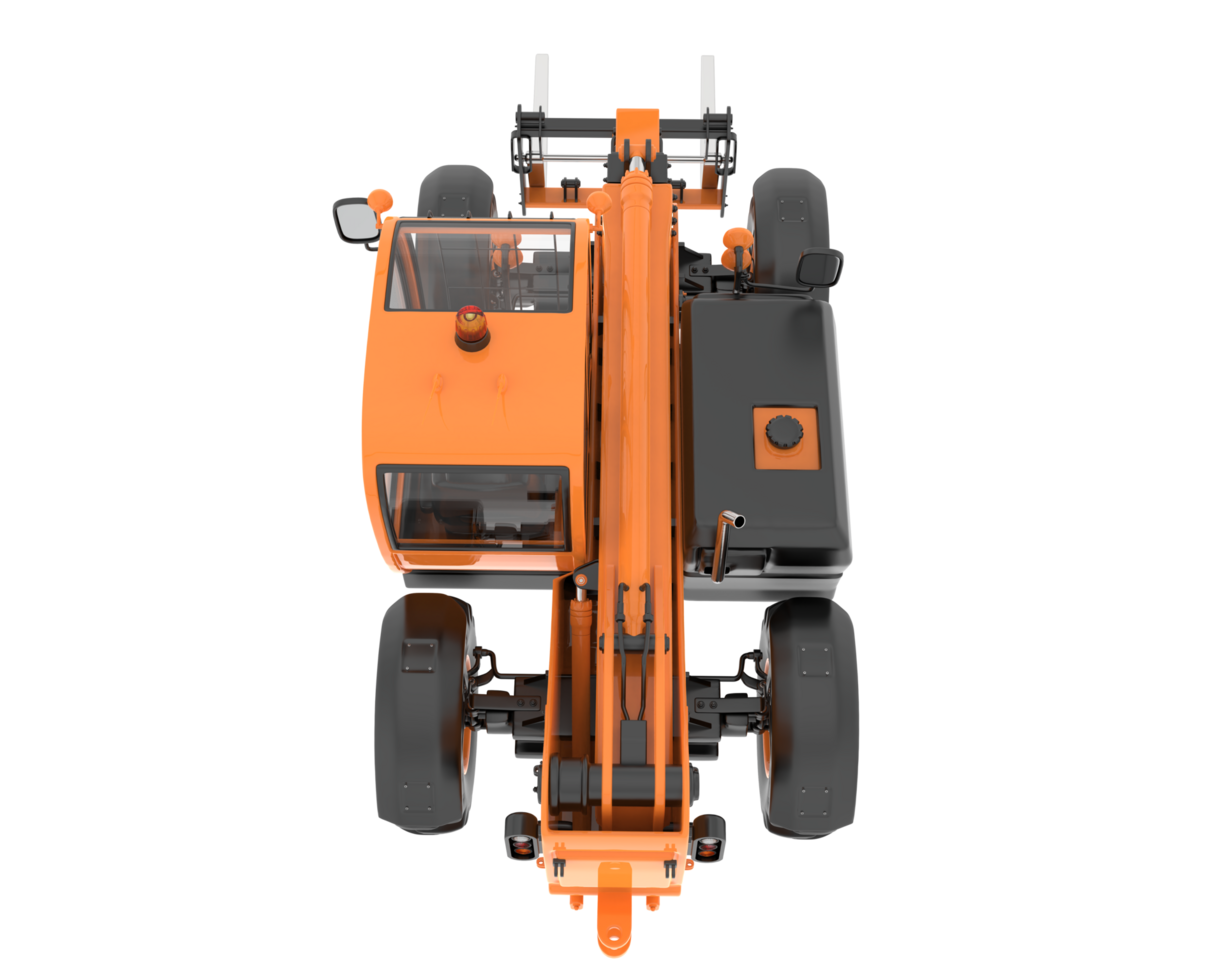 Telehandler isolated on background. 3d rendering - illustration png