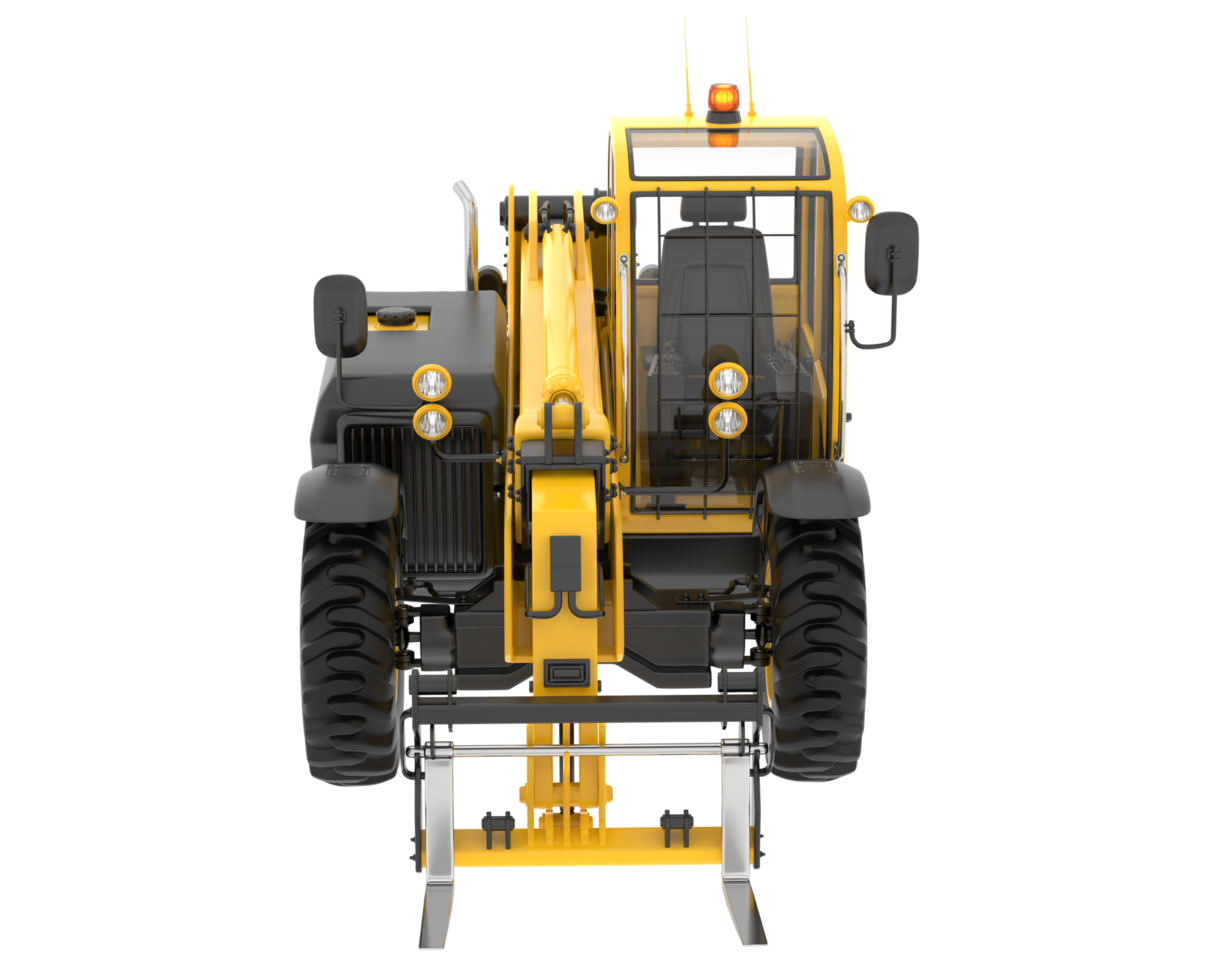 Telehandler isolated on background. 3d rendering - illustration png
