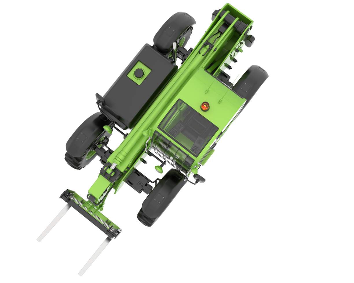 Telehandler isolated on background. 3d rendering - illustration png