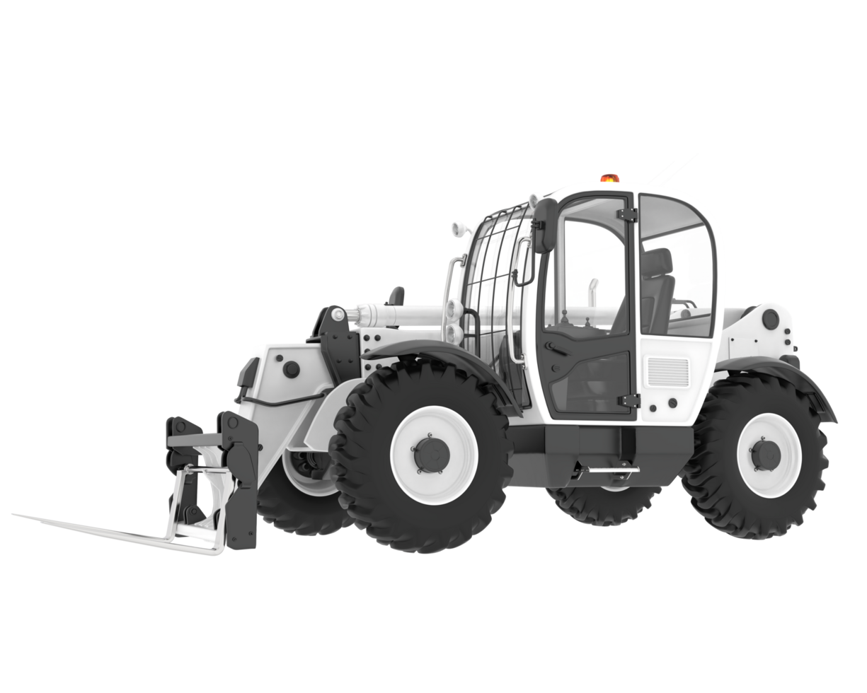 Telehandler isolated on background. 3d rendering - illustration png