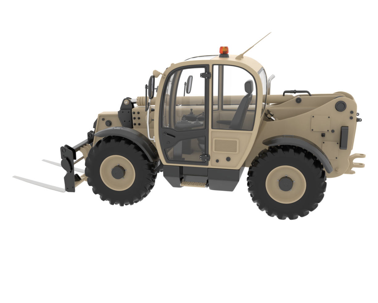 Telehandler isolated on background. 3d rendering - illustration png