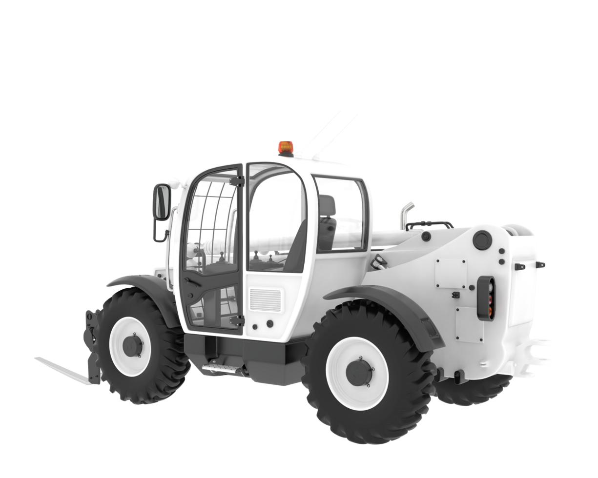 Telehandler isolated on background. 3d rendering - illustration png