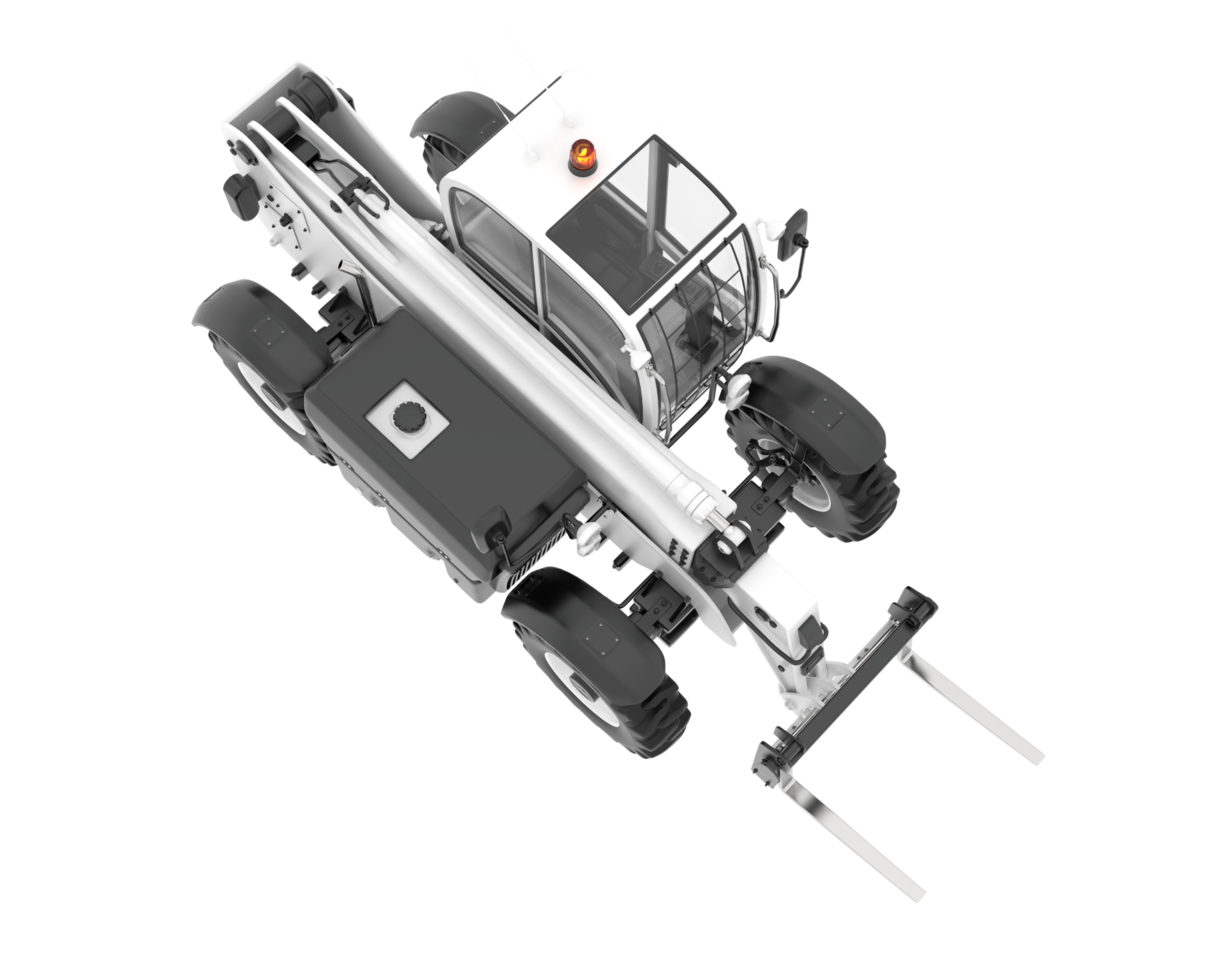 Telehandler isolated on background. 3d rendering - illustration png