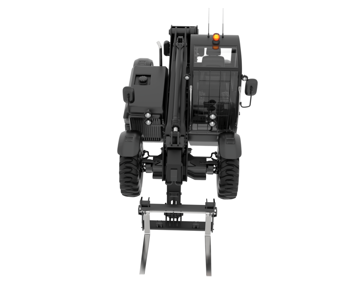Telehandler isolated on background. 3d rendering - illustration png