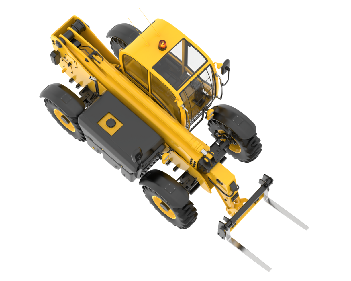 Telehandler isolated on background. 3d rendering - illustration png