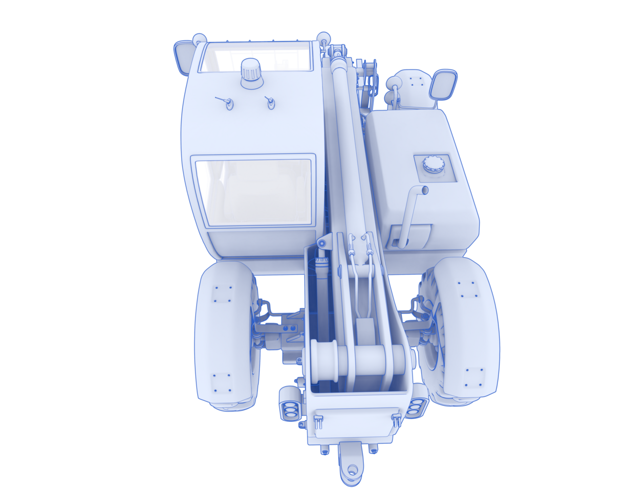 Telehandler isolated on background. 3d rendering - illustration png
