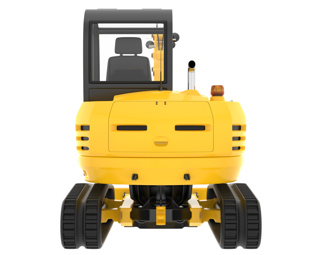 Compact excavator isolated on background. 3d rendering - illustration png