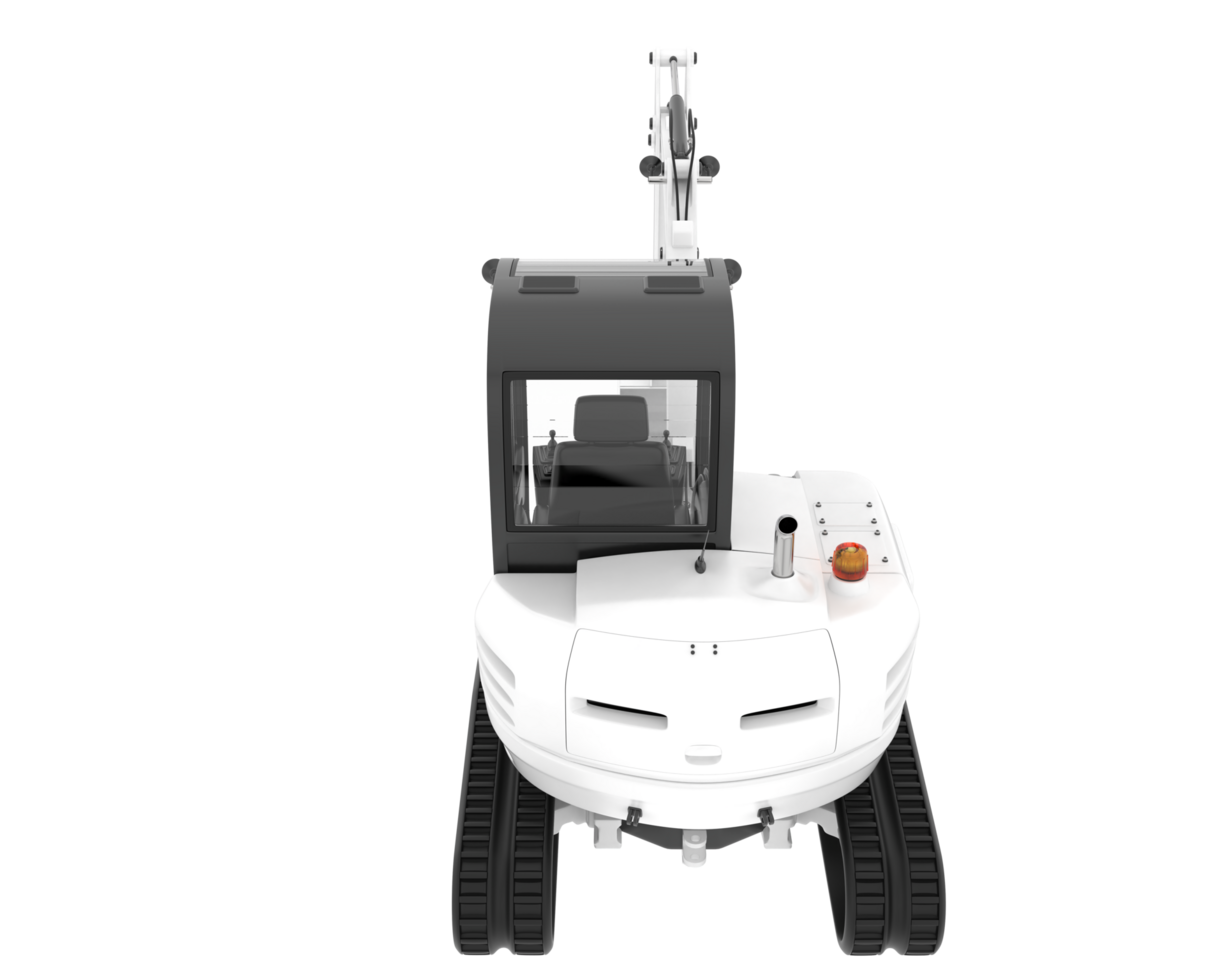 Compact excavator isolated on background. 3d rendering - illustration png