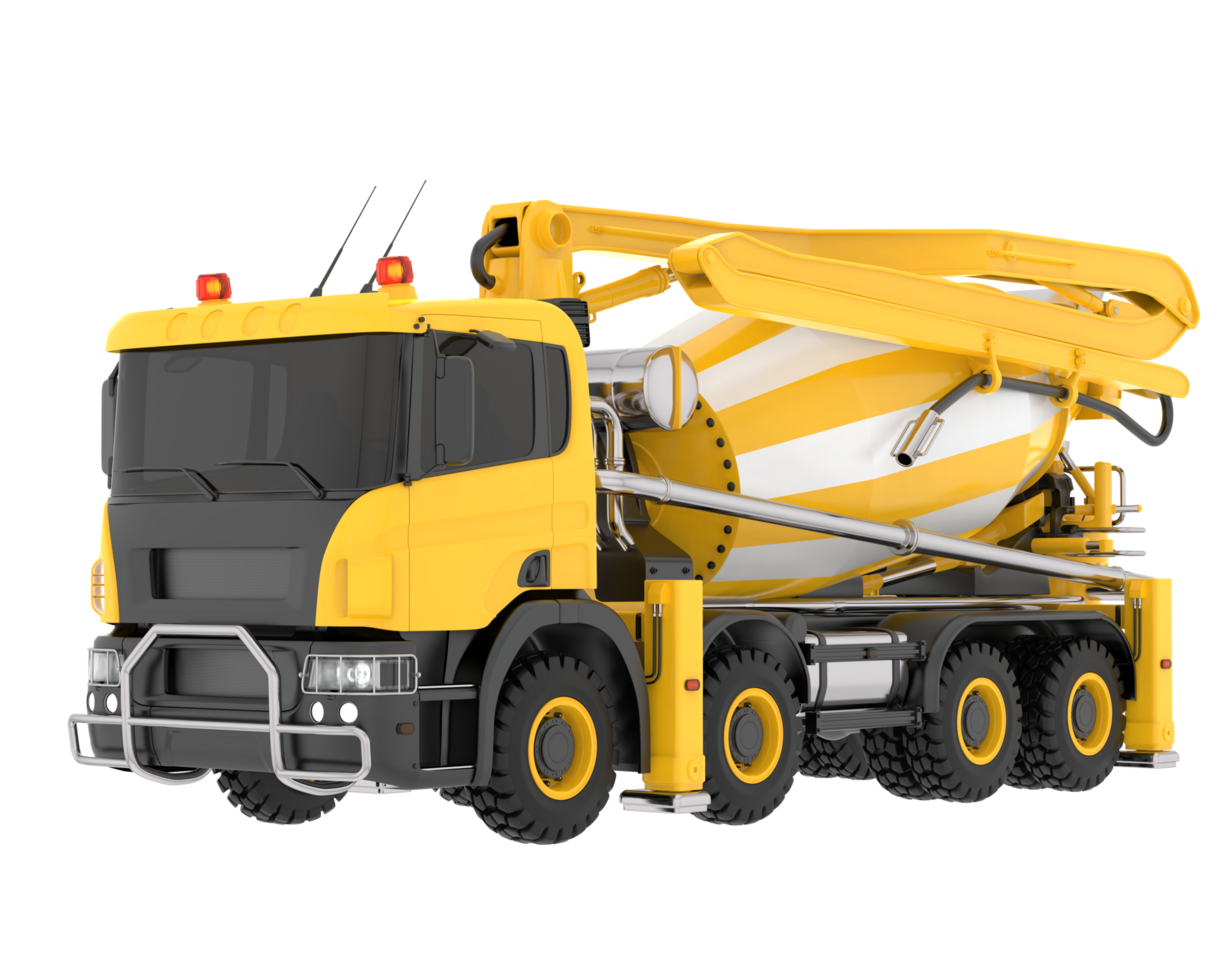 Concrete mixer isolated on background. 3d rendering - illustration png
