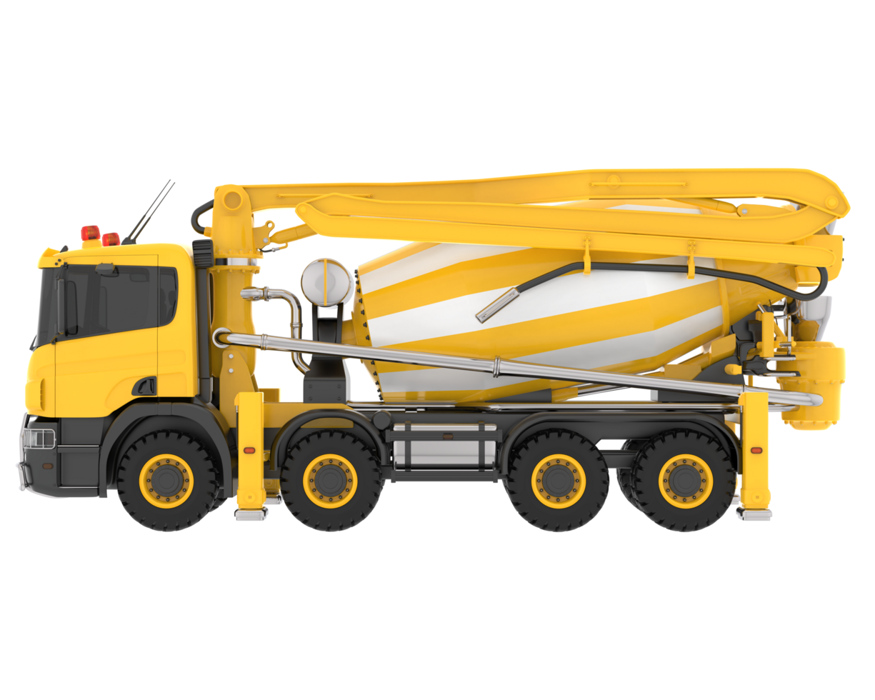 Concrete mixer isolated on background. 3d rendering - illustration png