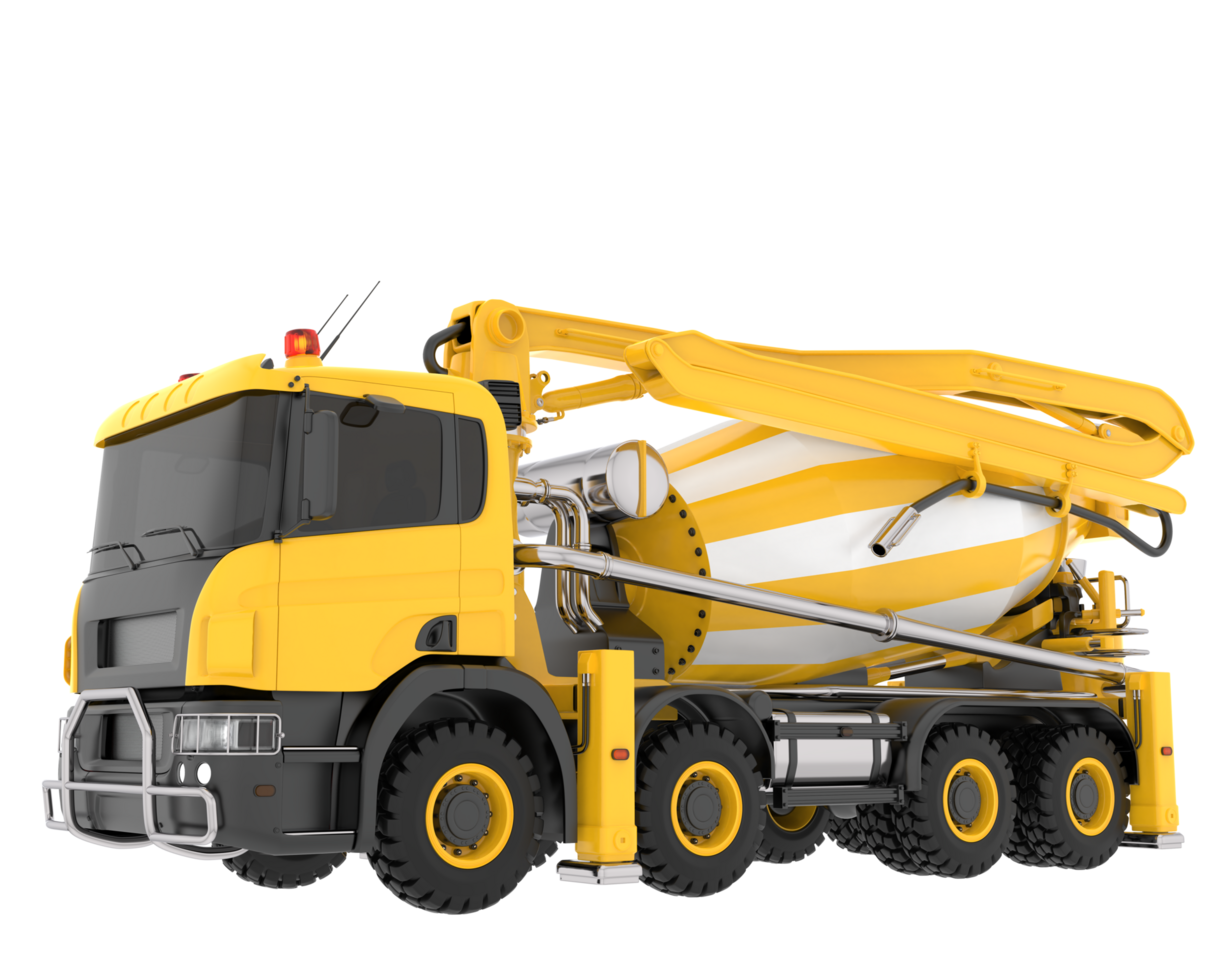 Concrete mixer isolated on background. 3d rendering - illustration png
