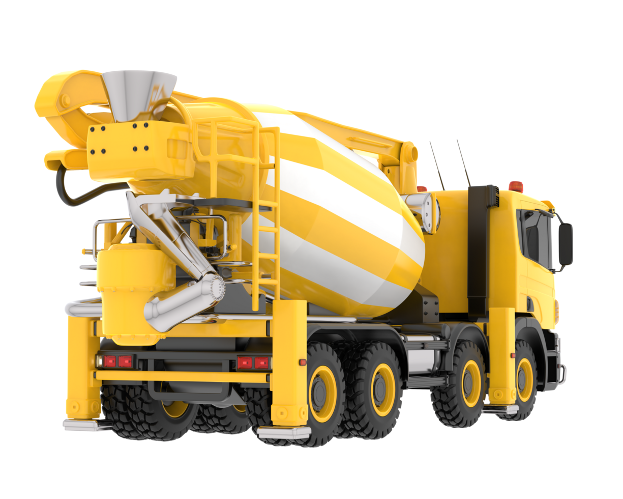 Concrete mixer isolated on background. 3d rendering - illustration png
