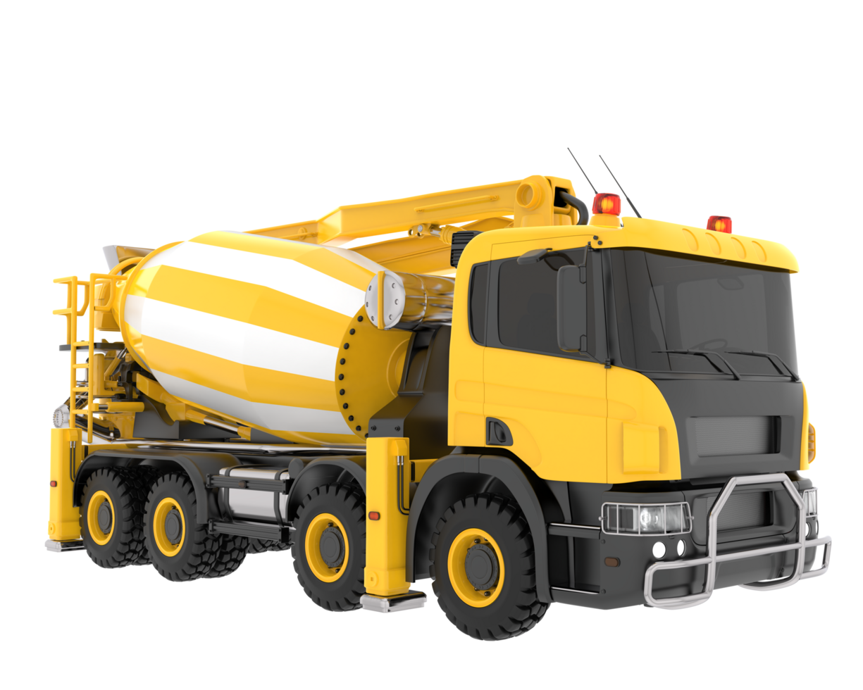 Concrete mixer isolated on background. 3d rendering - illustration png