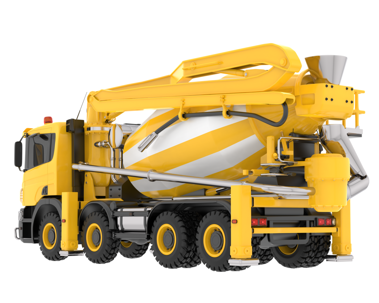 Concrete mixer isolated on background. 3d rendering - illustration png