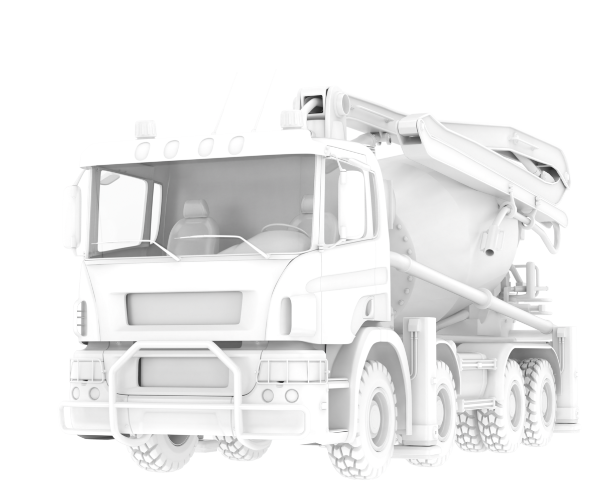 Concrete mixer isolated on background. 3d rendering - illustration png