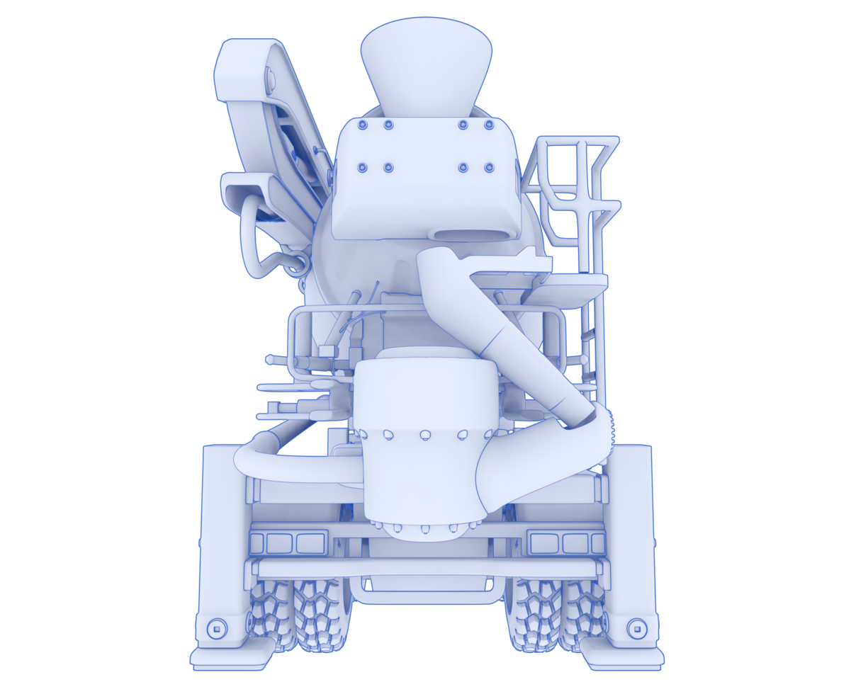 Concrete mixer isolated on background. 3d rendering - illustration png
