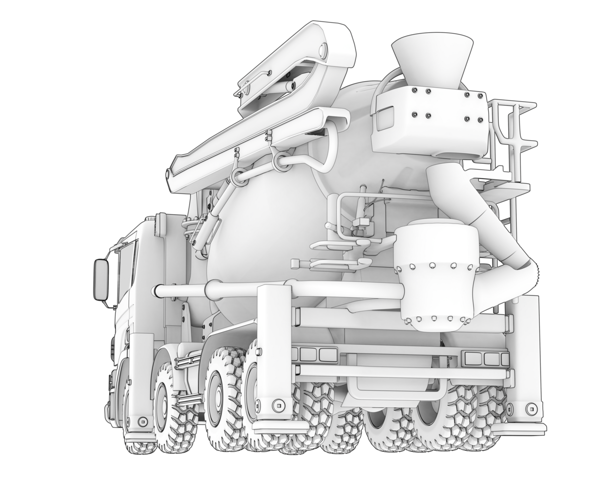 Concrete mixer isolated on background. 3d rendering - illustration png