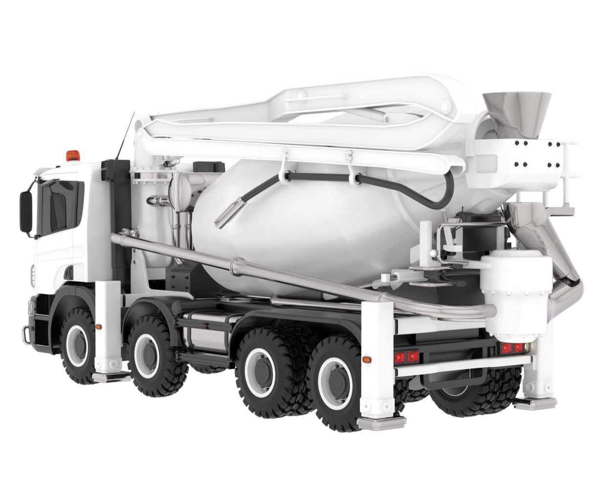 Concrete mixer isolated on background. 3d rendering - illustration png