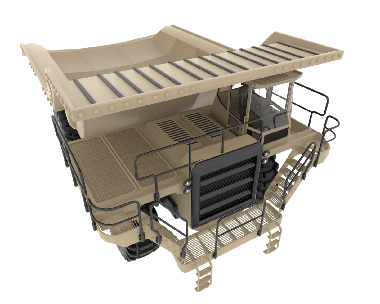 Mine truck isolated on background. 3d rendering - illustration png