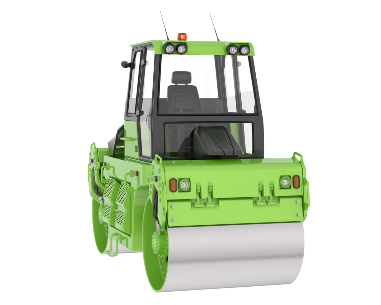 Road roller isolated on background. 3d rendering - illustration png