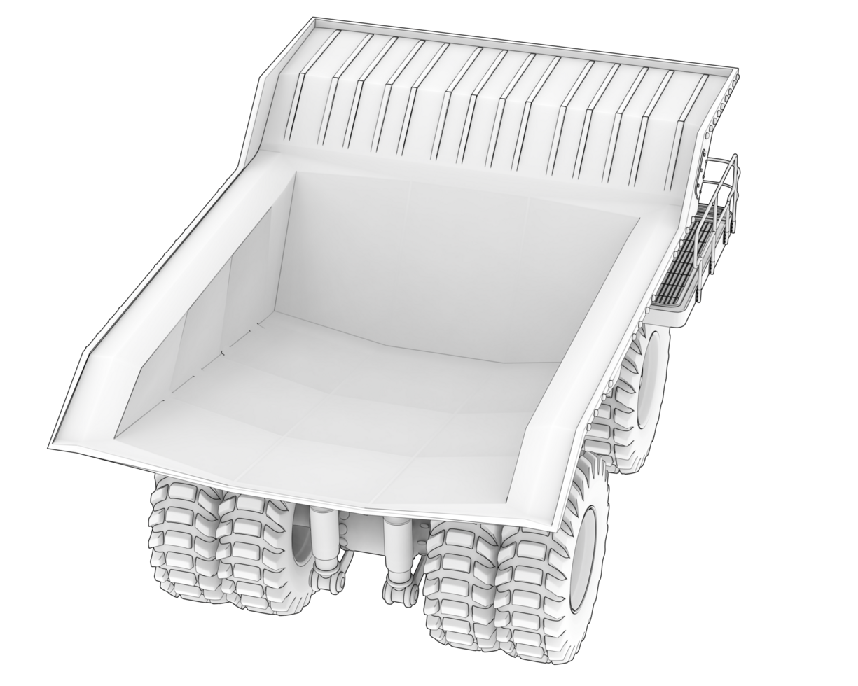 Mine truck isolated on background. 3d rendering - illustration png