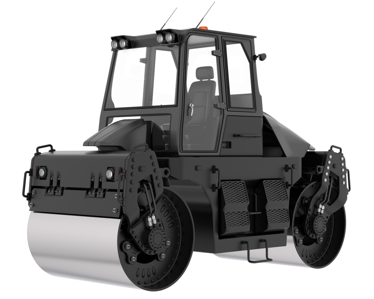 Road roller isolated on background. 3d rendering - illustration png