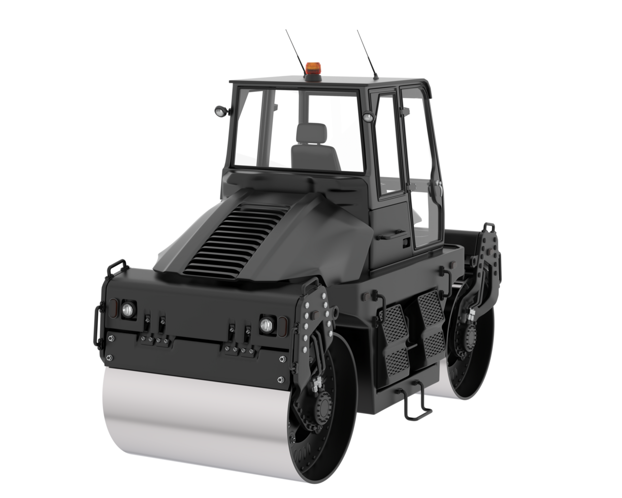 Road roller isolated on background. 3d rendering - illustration png