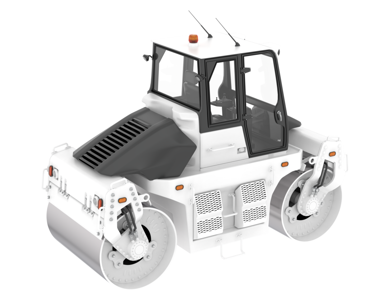 Road roller isolated on background. 3d rendering - illustration png