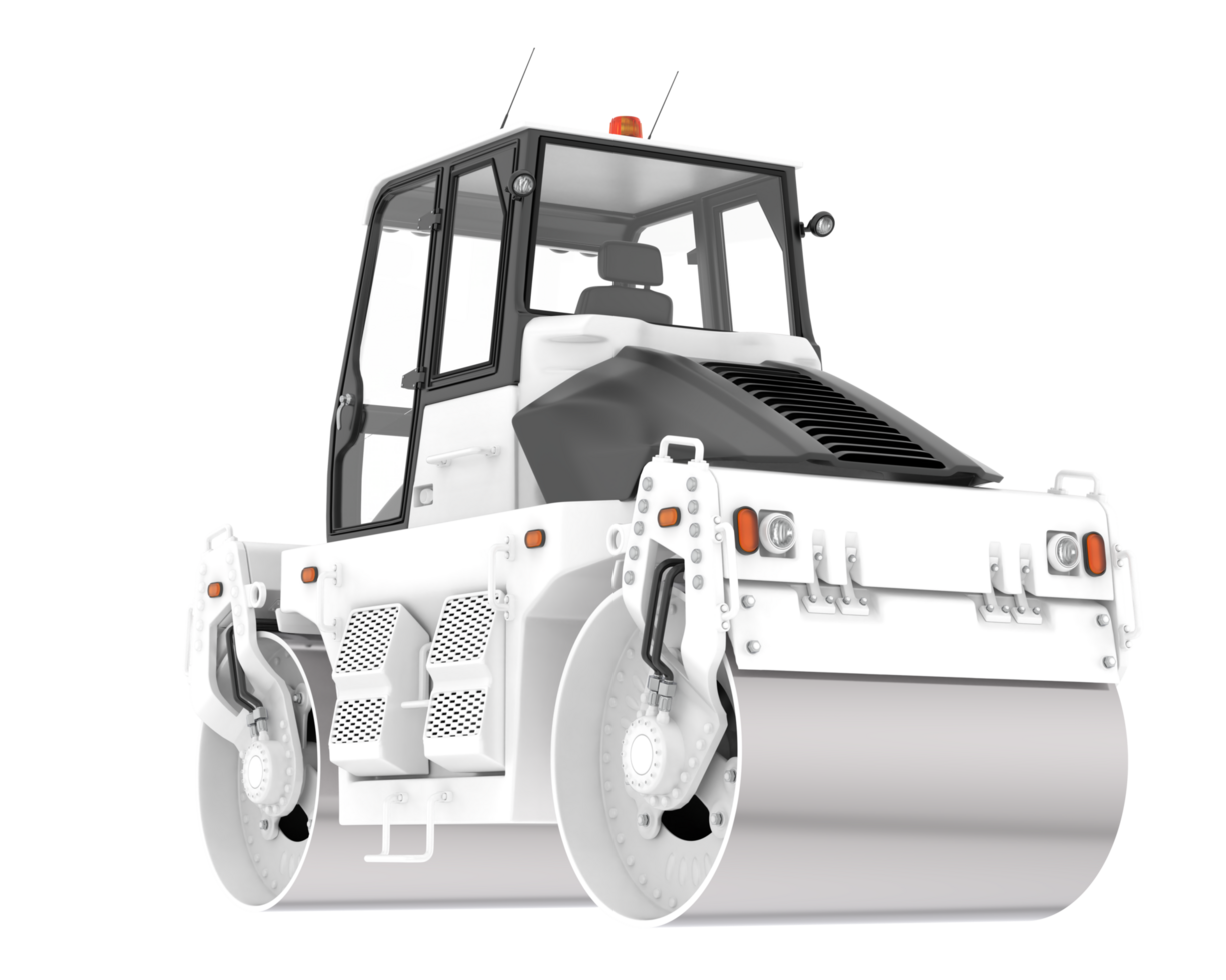 Road roller isolated on background. 3d rendering - illustration png