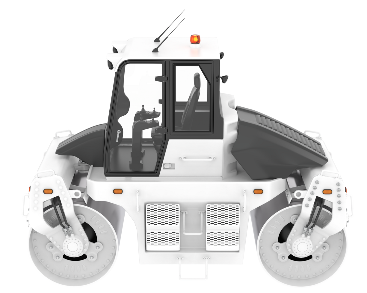 Road roller isolated on background. 3d rendering - illustration png