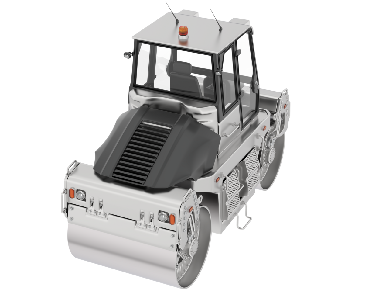 Road roller isolated on background. 3d rendering - illustration png