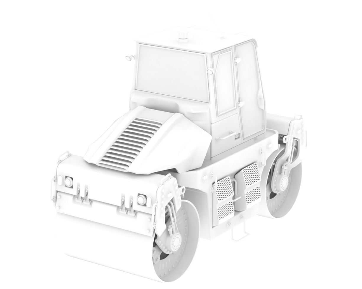 Road roller isolated on background. 3d rendering - illustration png