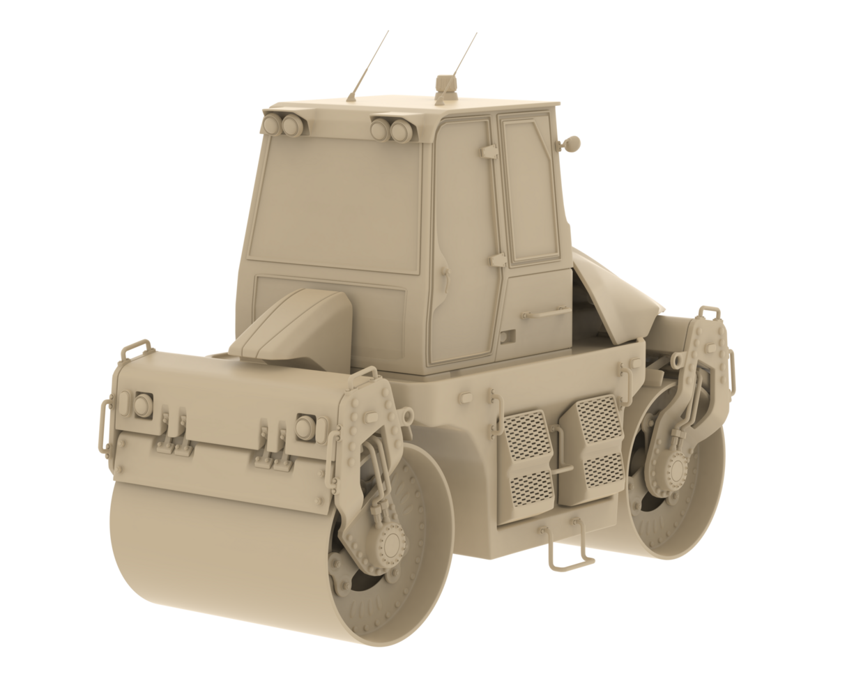 Road roller isolated on background. 3d rendering - illustration png