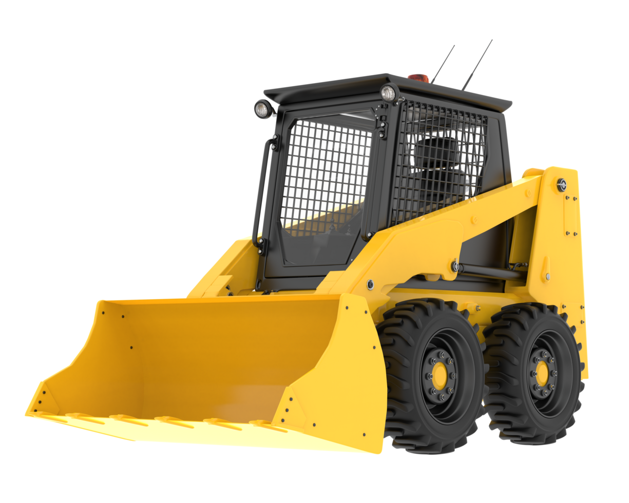 Skid steer loader isolated on background. 3d rendering - illustration png