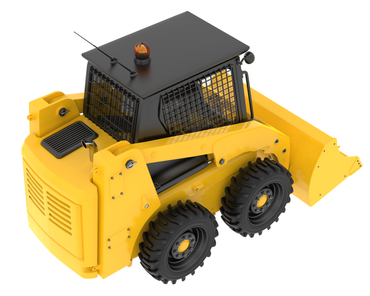 Skid steer loader isolated on background. 3d rendering - illustration png