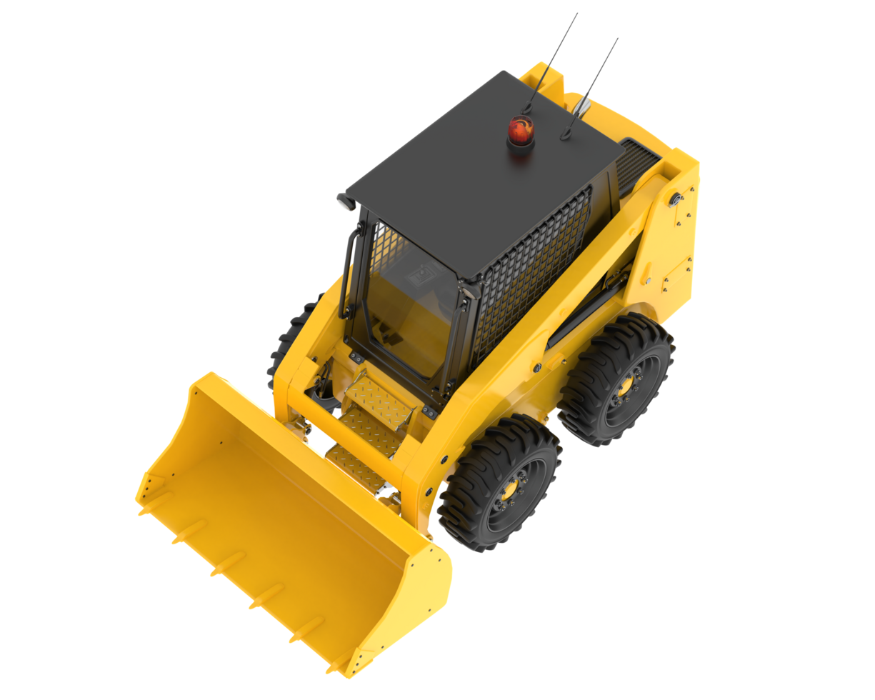 Skid steer loader isolated on background. 3d rendering - illustration png