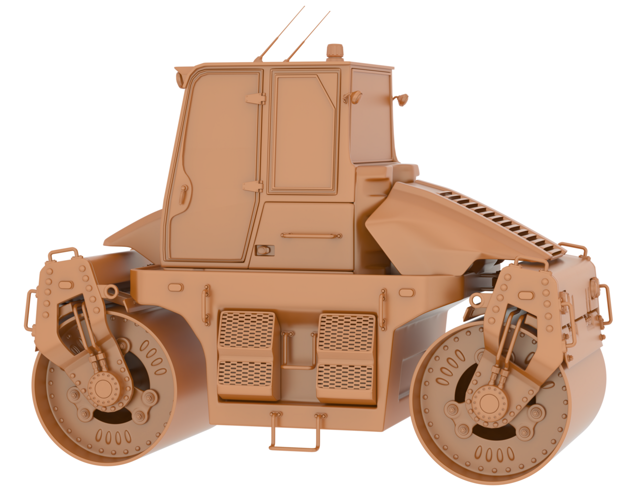 Road roller isolated on background. 3d rendering - illustration png
