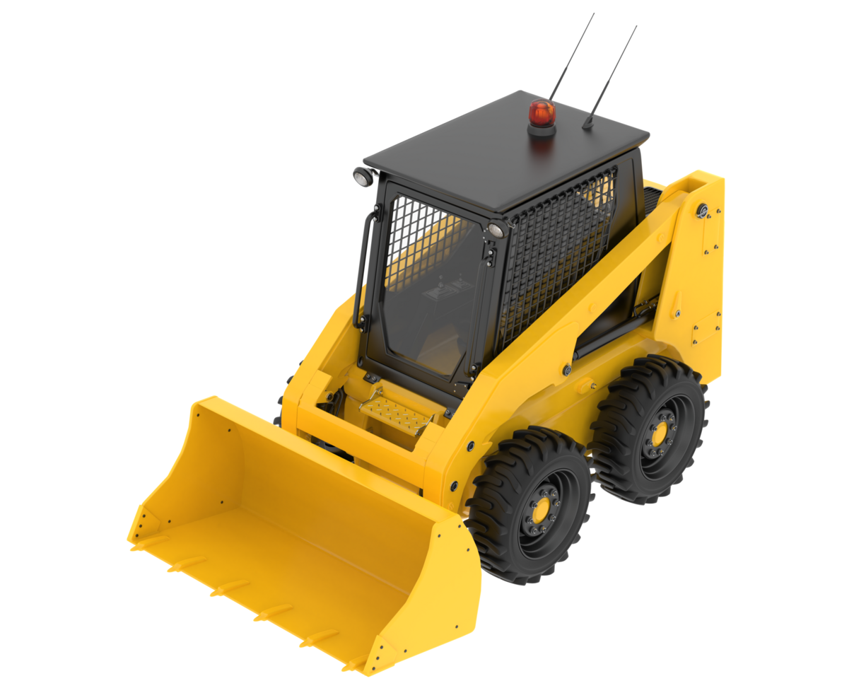 Skid steer loader isolated on background. 3d rendering - illustration png