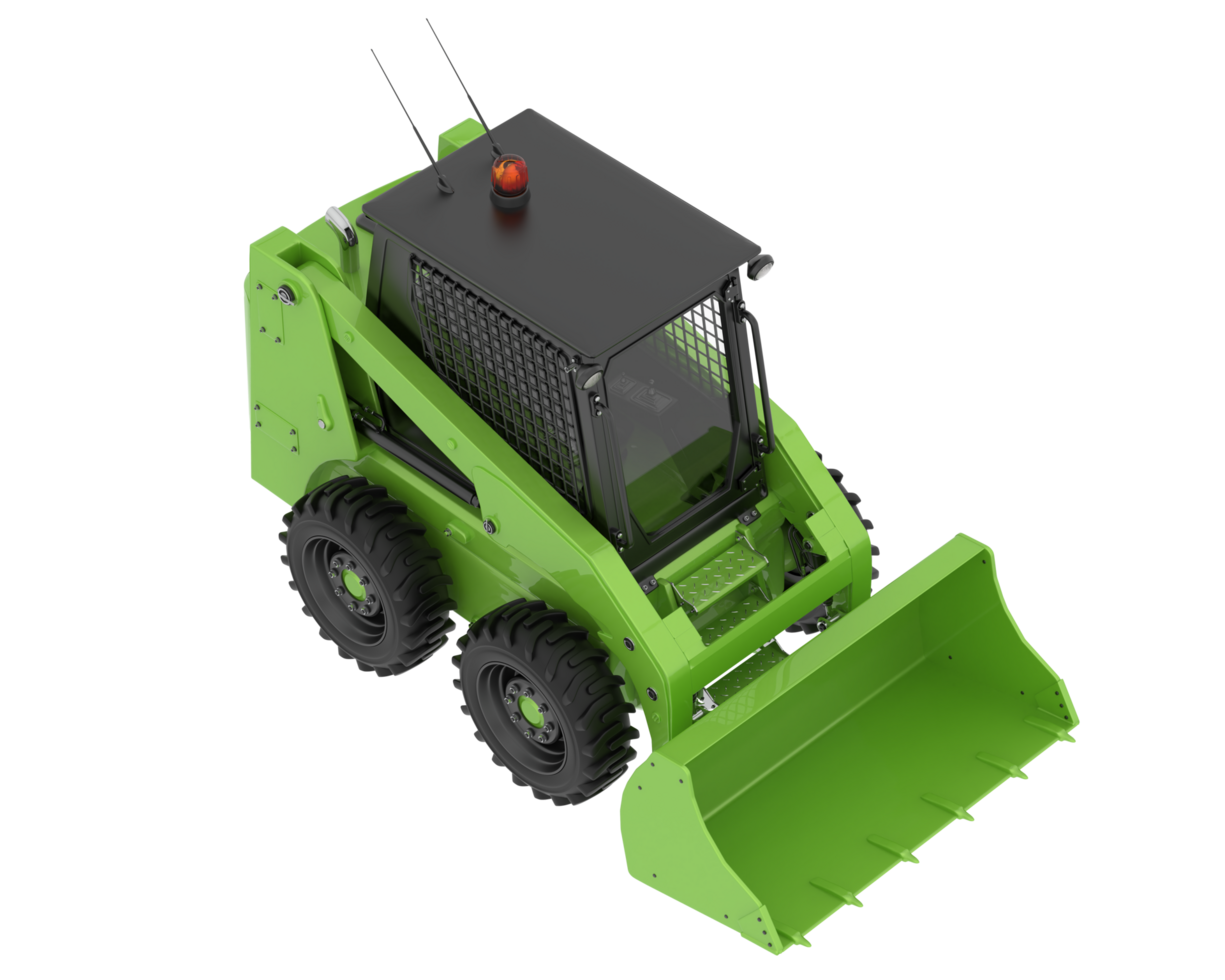 Skid steer loader isolated on background. 3d rendering - illustration png