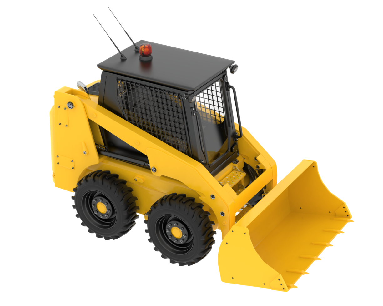 Skid steer loader isolated on background. 3d rendering - illustration png