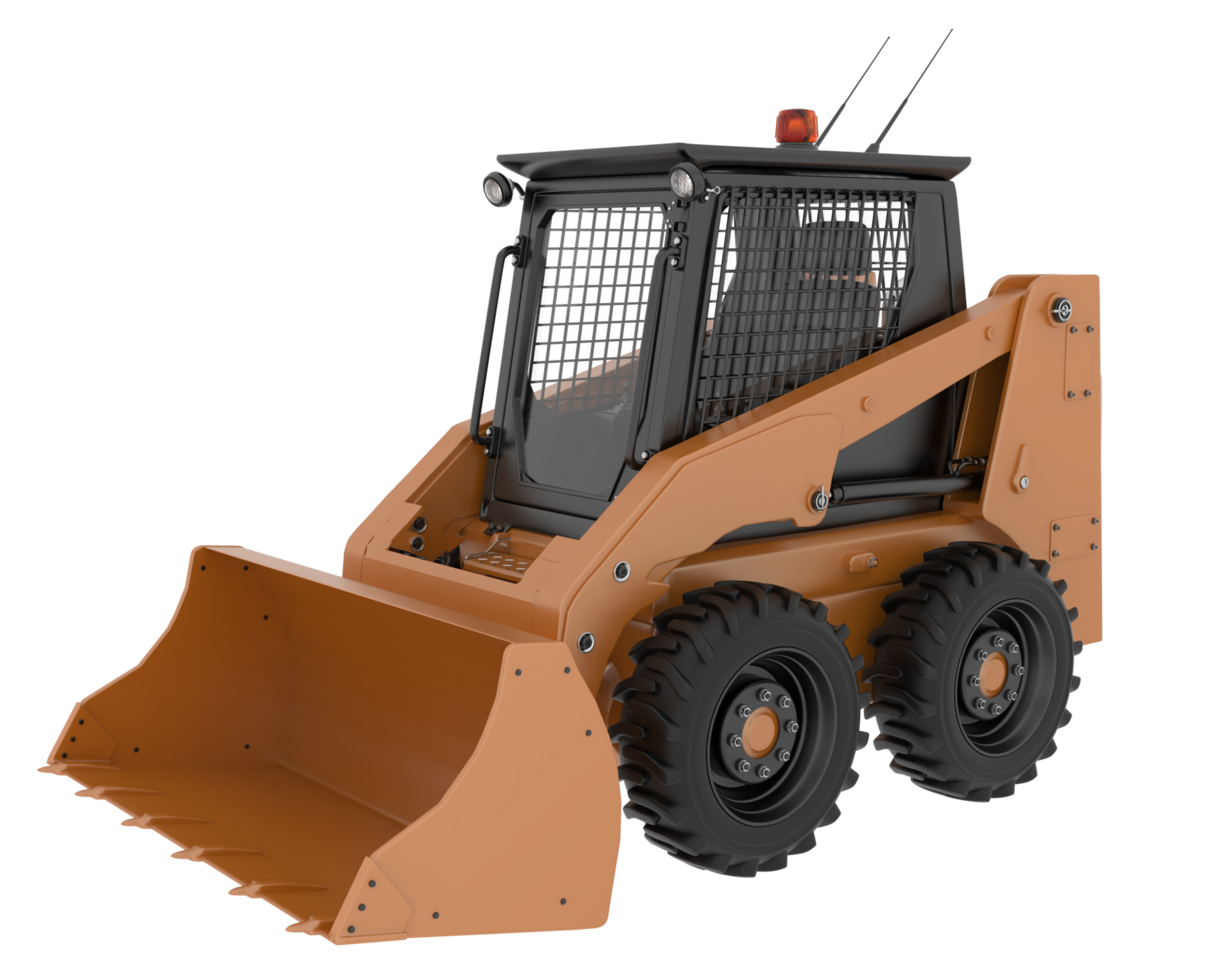 Skid steer loader isolated on background. 3d rendering - illustration png